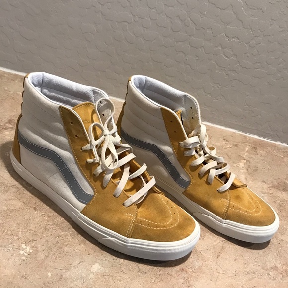 Vans Sk8-Hi White Yellow Shoes - Picture 5 of 10